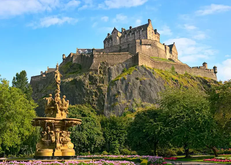 Edinburgh Kalesi, Eski Kent silueti ve İskoçya'daki tarihi sokaklar
