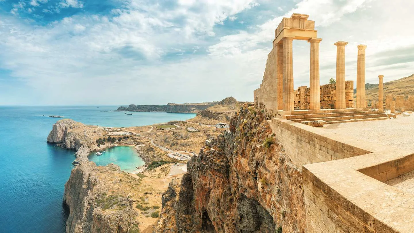 Rodos Eski Kenti, limanı ve Yunanistan'ın Ege kıyısı