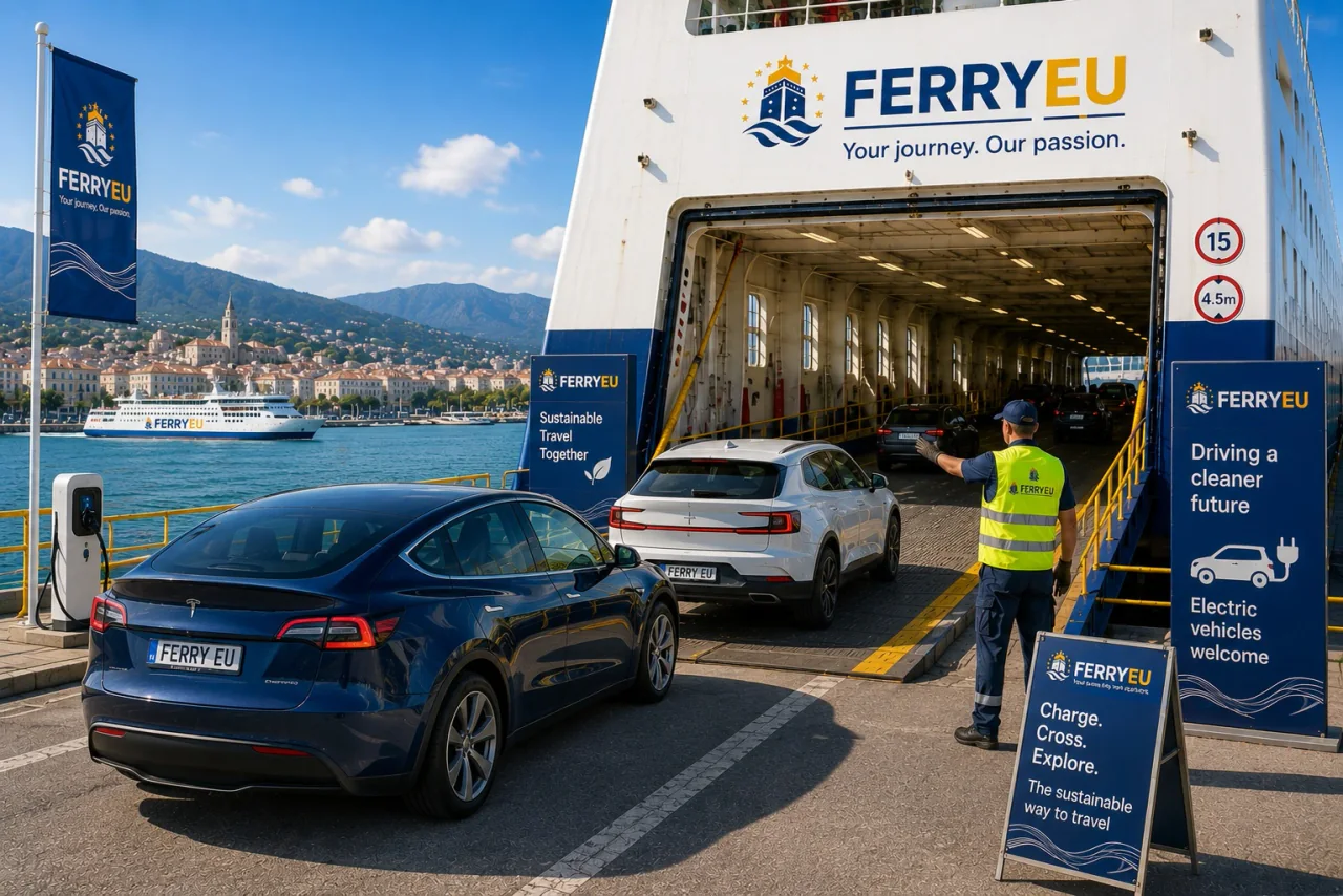 Feribotlara binen elektrikli araçlar