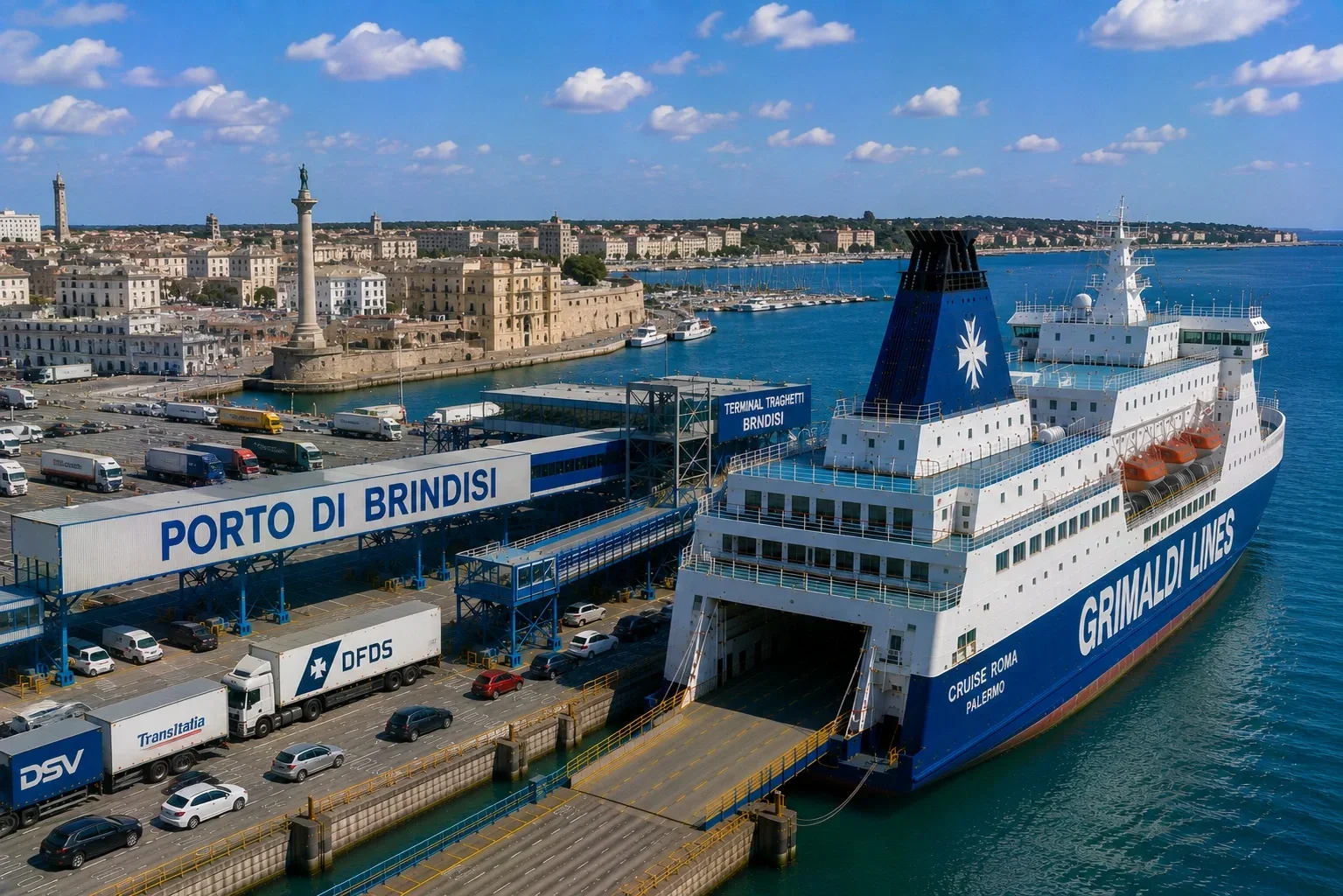 Adriyatik kıyısındaki Brindisi yolcu feribot limanı