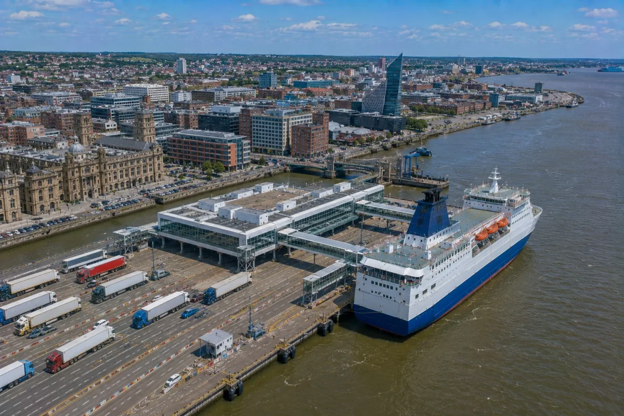 Hull'daki King George Rıhtımı'ndaki P&O Ferries yolcu terminali