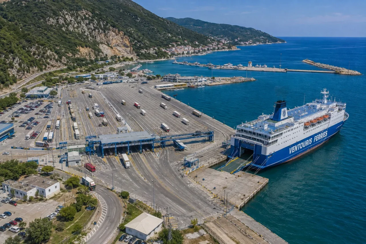 Batı Yunanistan'daki İgoumenitsa feribot limanı