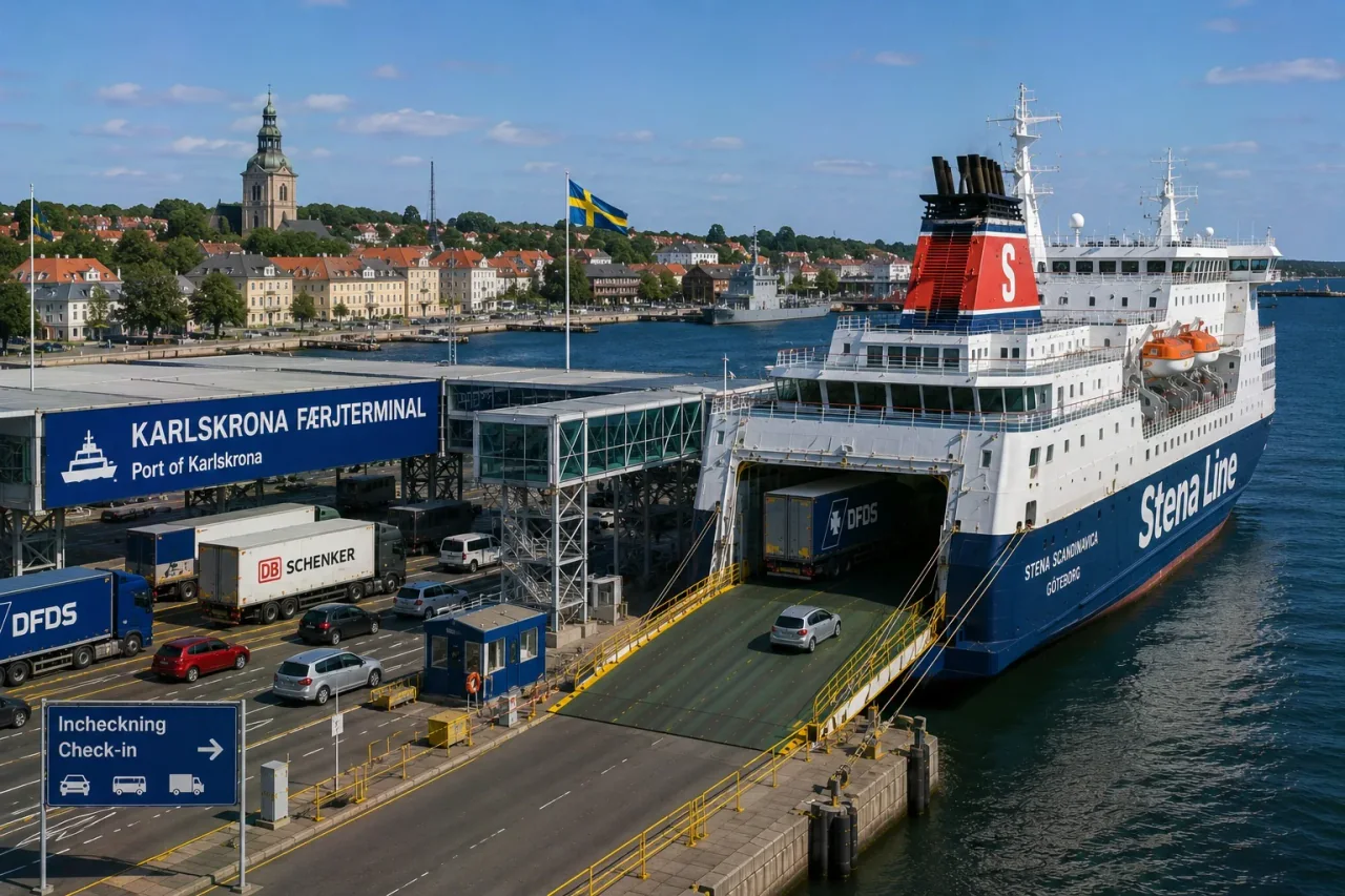 Karlskrona feribot terminalindeki Stena Line feribotu