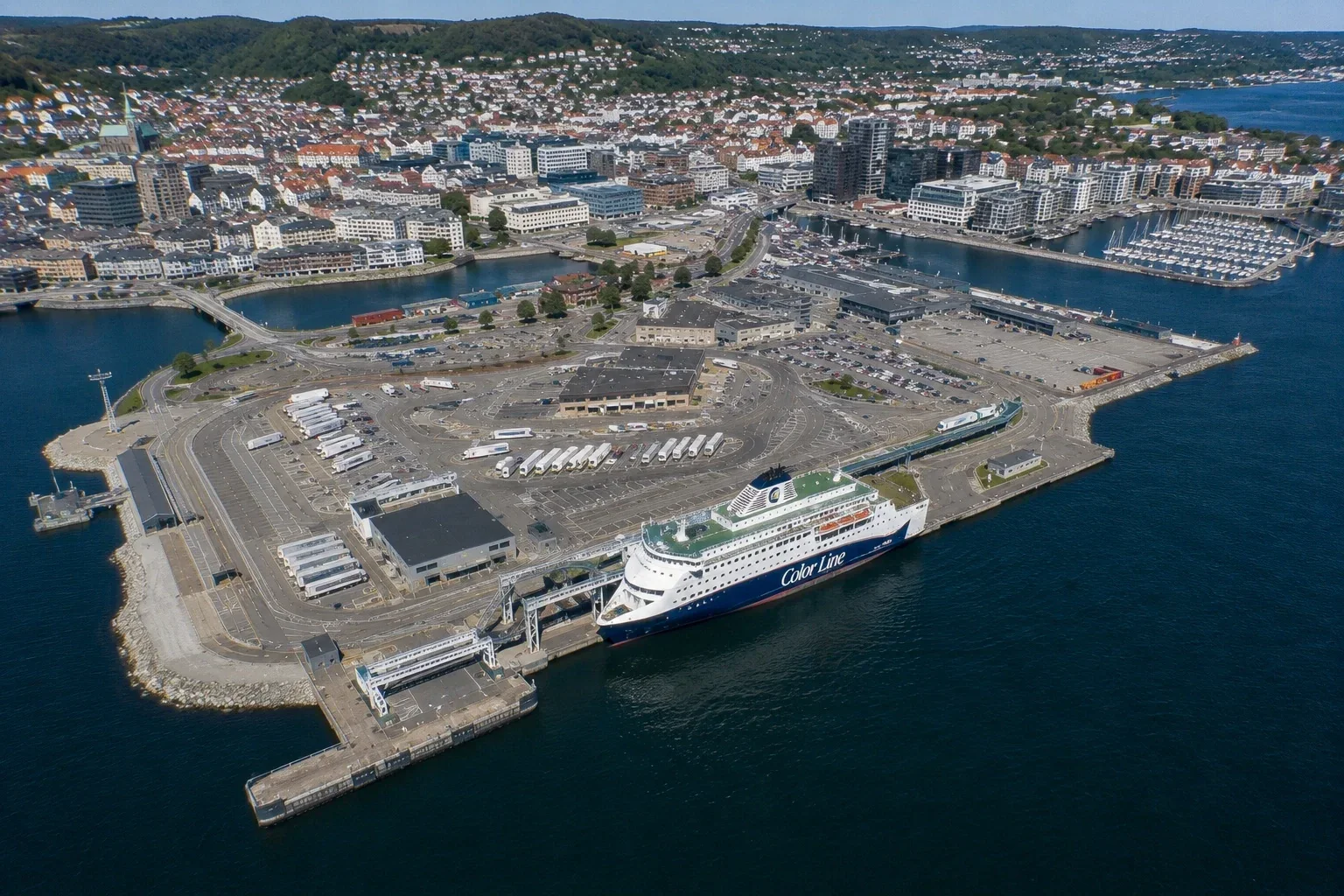 Güney Norveç'teki Kristiansand'daki yolcu feribot terminalleri