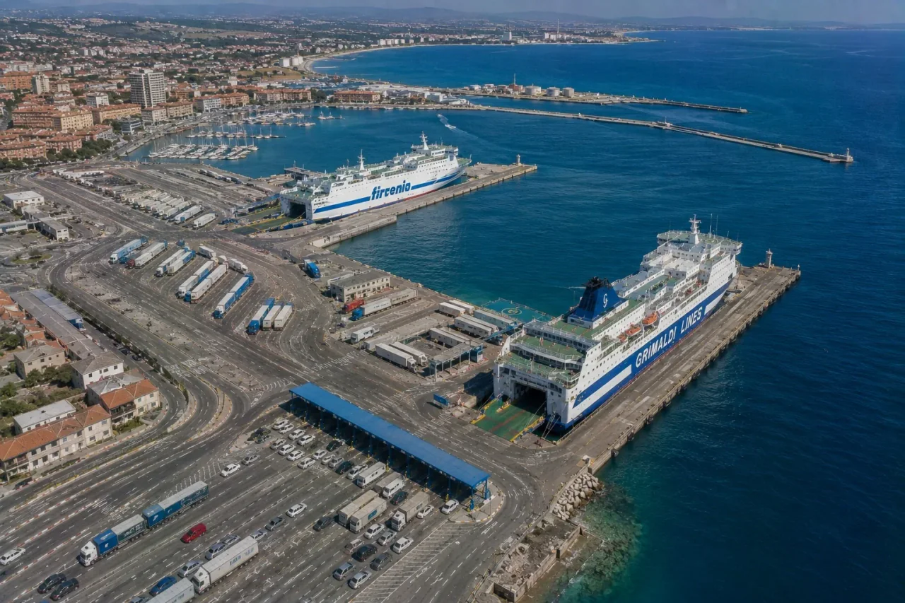 Sardinya'daki Porto Torres feribot limanı