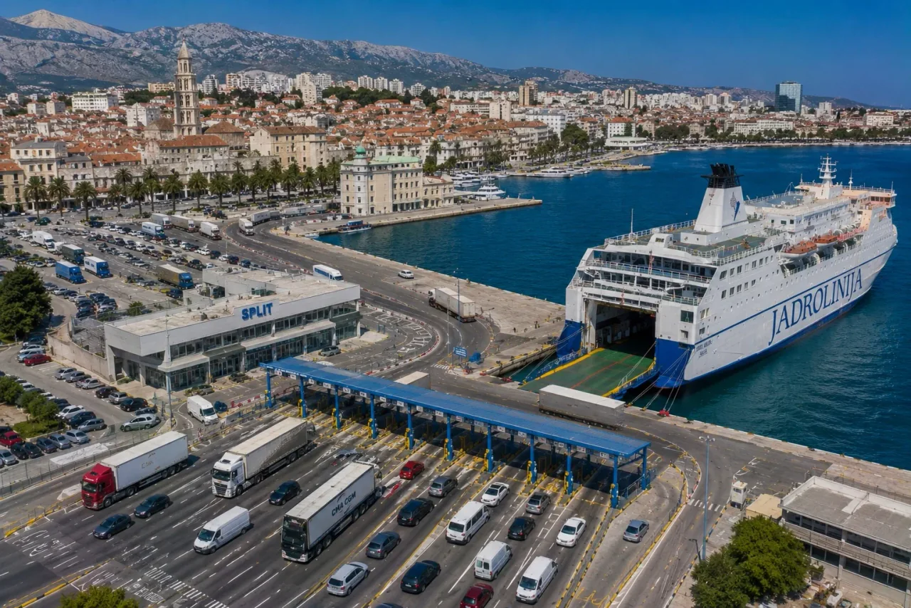Split yolcu limanındaki Jadrolinija feribotu