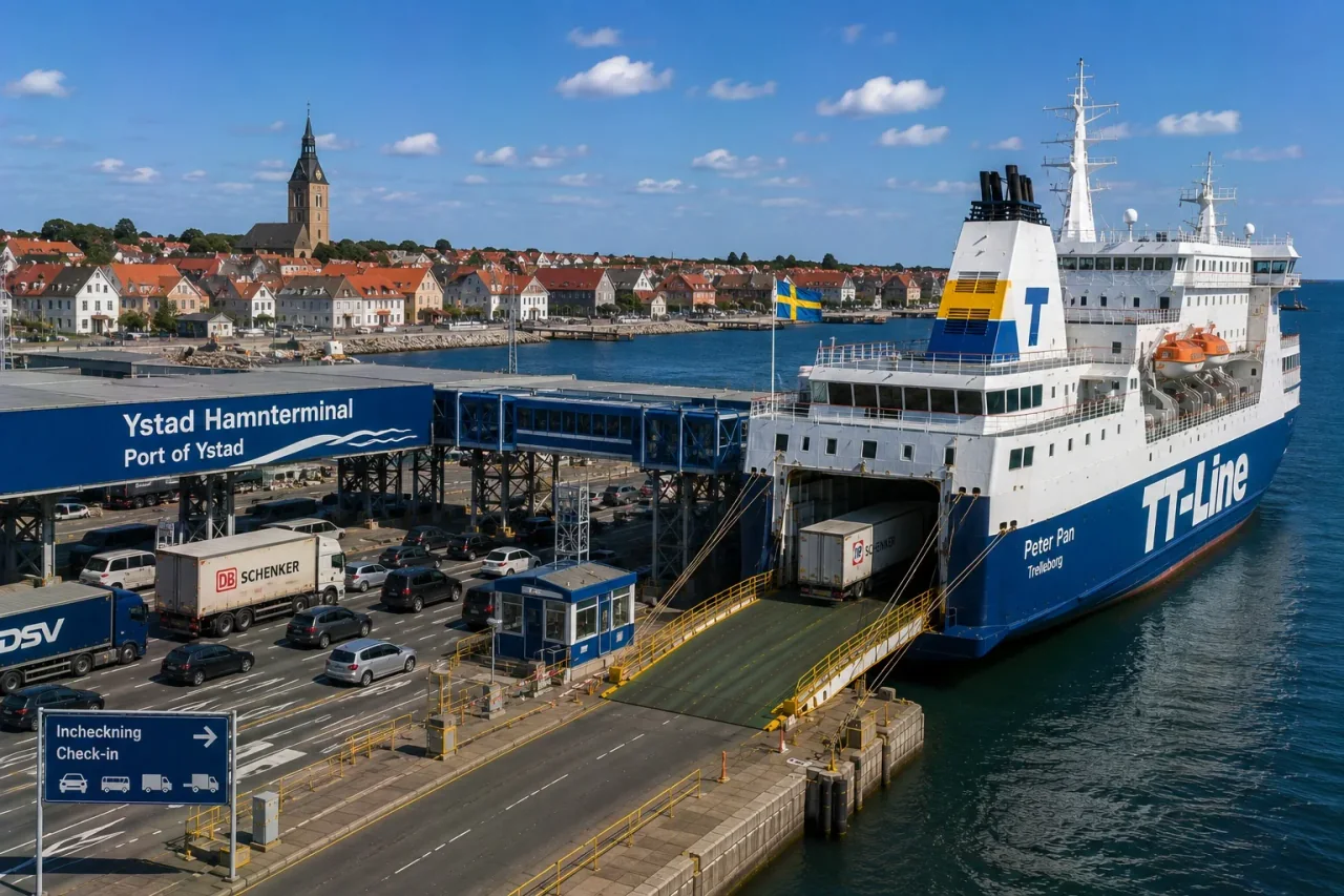 İsveç'in güneyindeki Ystad feribot limanı