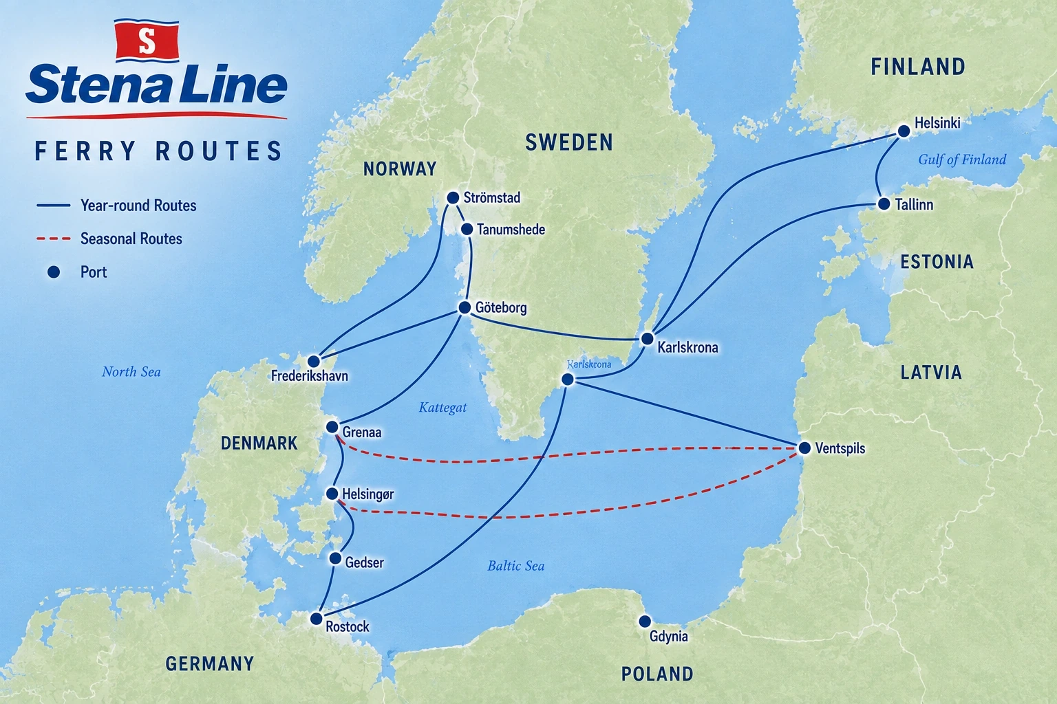 Resimli Stena Line güzergah haritası