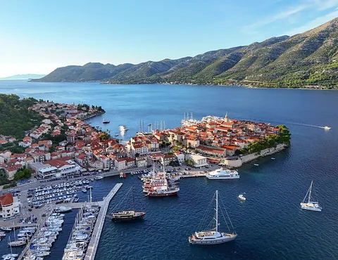 Korcula, Hırvatistan manzarası