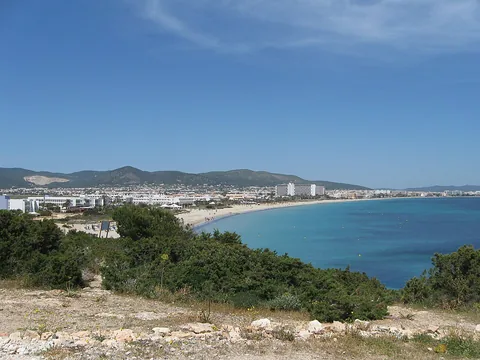 Playa d'en Bossa (Ibiza), İspanya manzarası